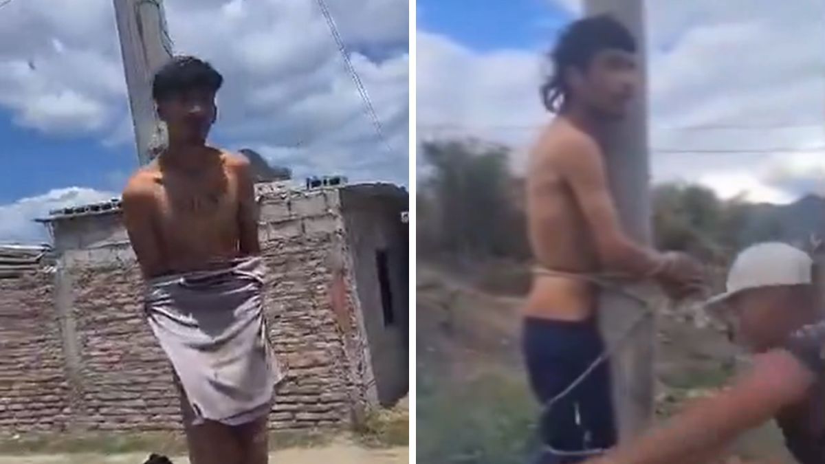 Salta: cansados de los robos, atraparon a un ladrón, lo desnudaron y lo ataron a un poste
