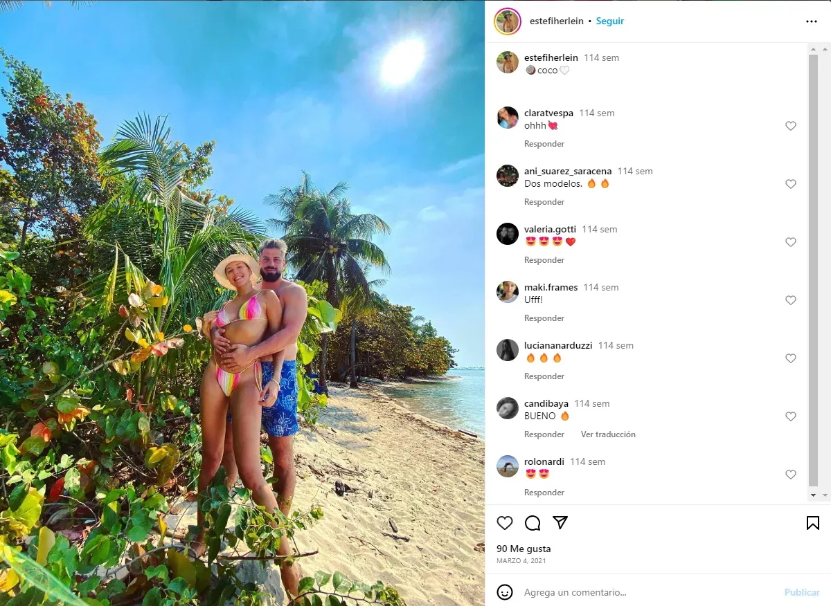 Estefanía Herlein de MasterChef y su viaje a una playa paradisiaca con su pareja.