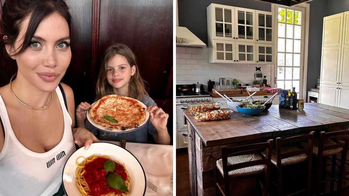Wanda Nara y su familia disfruta cocinar en su casa de Milán. Wanda Nara y su familia disfruta cocinar en su casa de Milán.