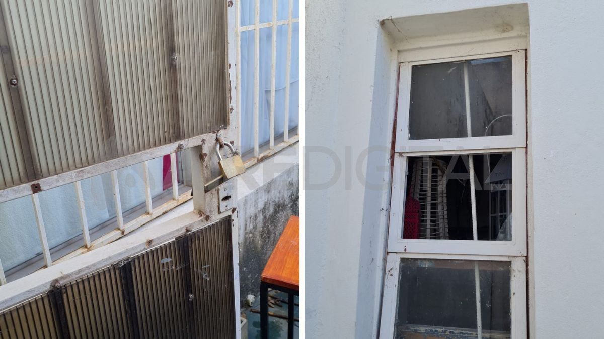 Los delincuentes destrozaron las aberturas para entrar a robar al local de Iturraspe al 1900.