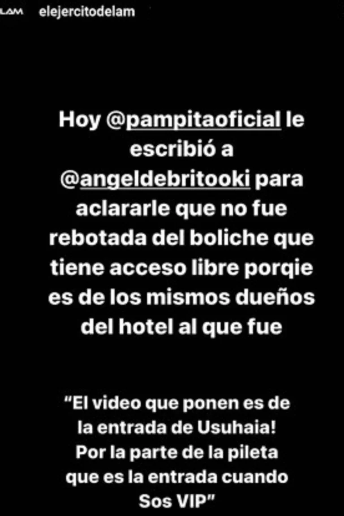 La aclaración que hicieron desde LAM.