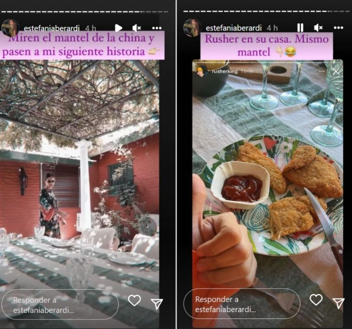 Otras pruebas que vinculan a La China Suárez y Rusherking.
