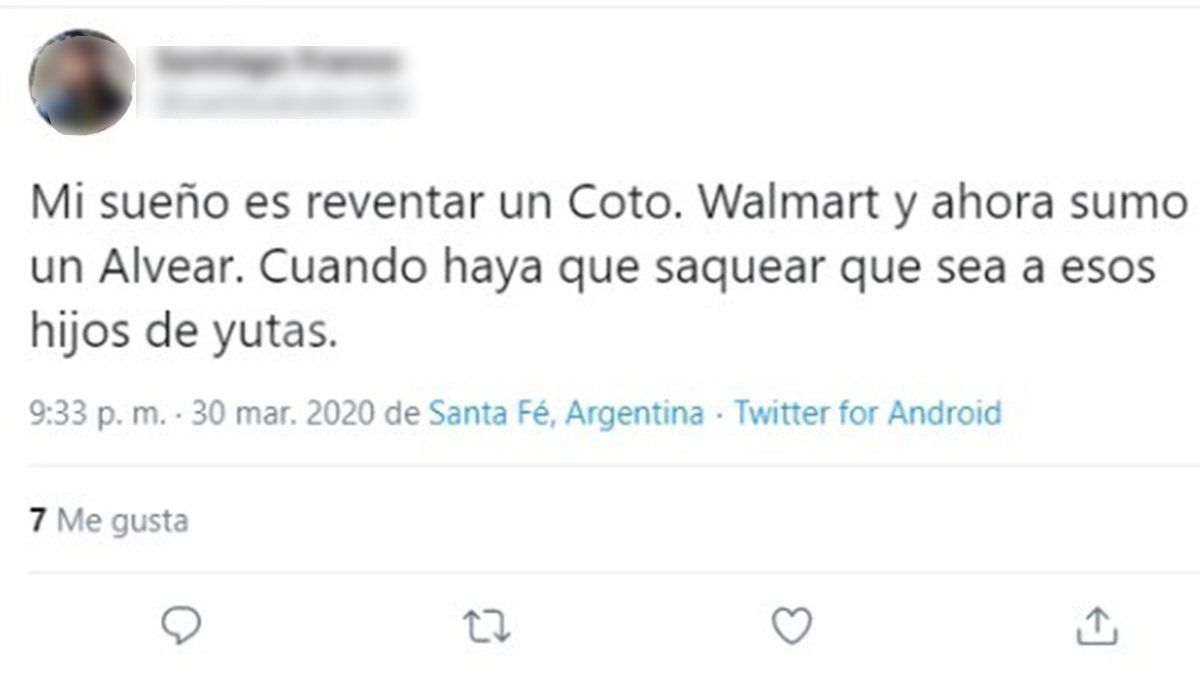 La publicaci&oacute;n que alert&oacute; a las fuerzas de seguridad y dio origen a la investigaci&oacute;n