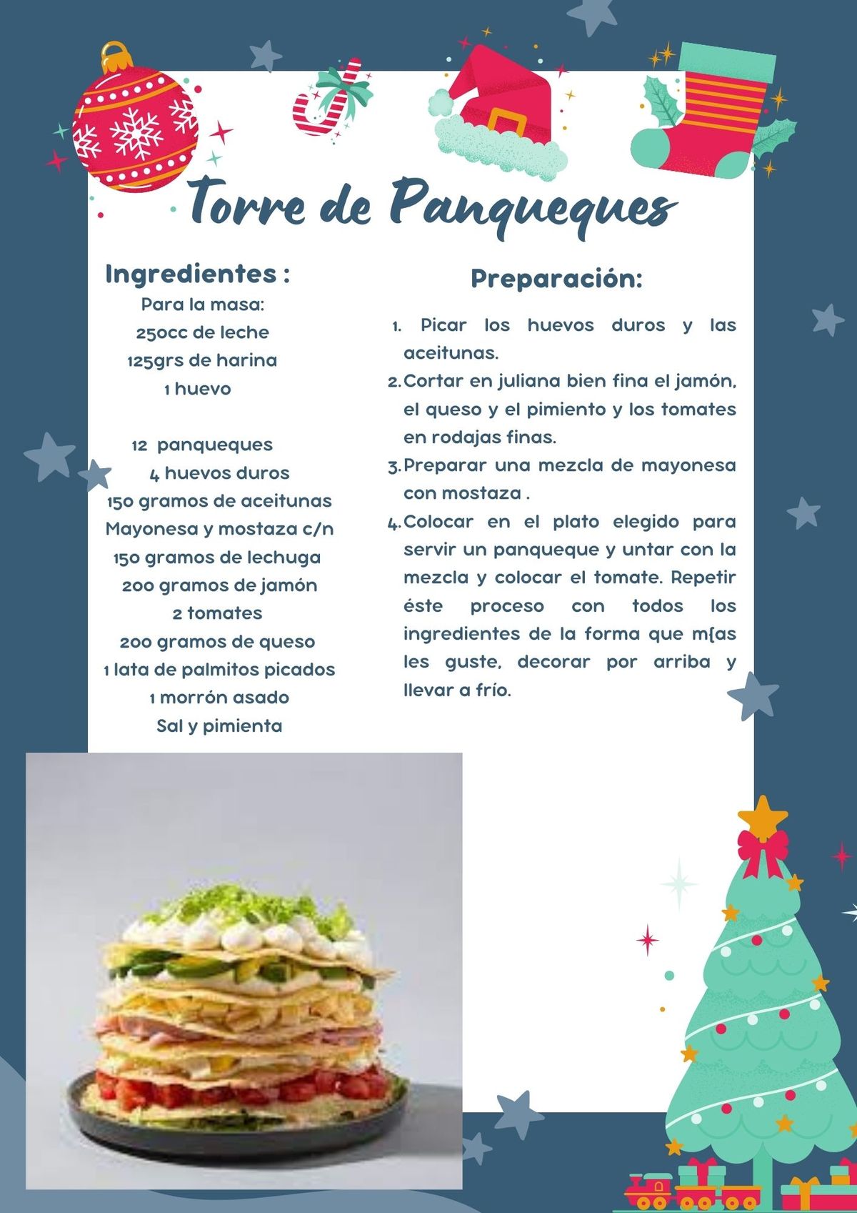 La receta de torre de panqueques de leche de Peny. La receta de torre de panqueques de leche de Peny.