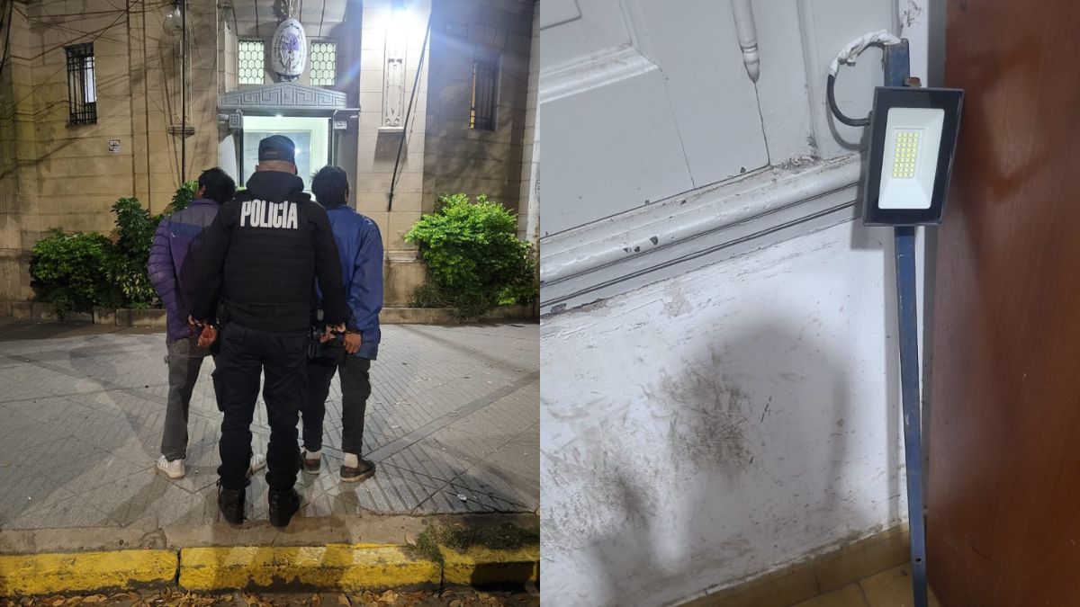 Los hombres detenidos llevaban elementos de un local comercial.