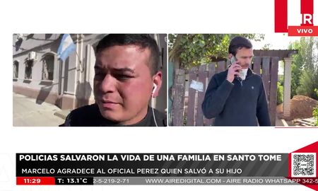 Ojalá haya muchos más policías como ustedes que son de oro, le dijo el papá a través del móvil de AIRE al suboficial Pablo Pérez, uno de los oficiales que participó del rescate. Ojalá haya muchos más policías como ustedes que son de oro, le dijo el papá a través del móvil de AIRE al suboficial Pablo Pérez, uno de los oficiales que participó del rescate.