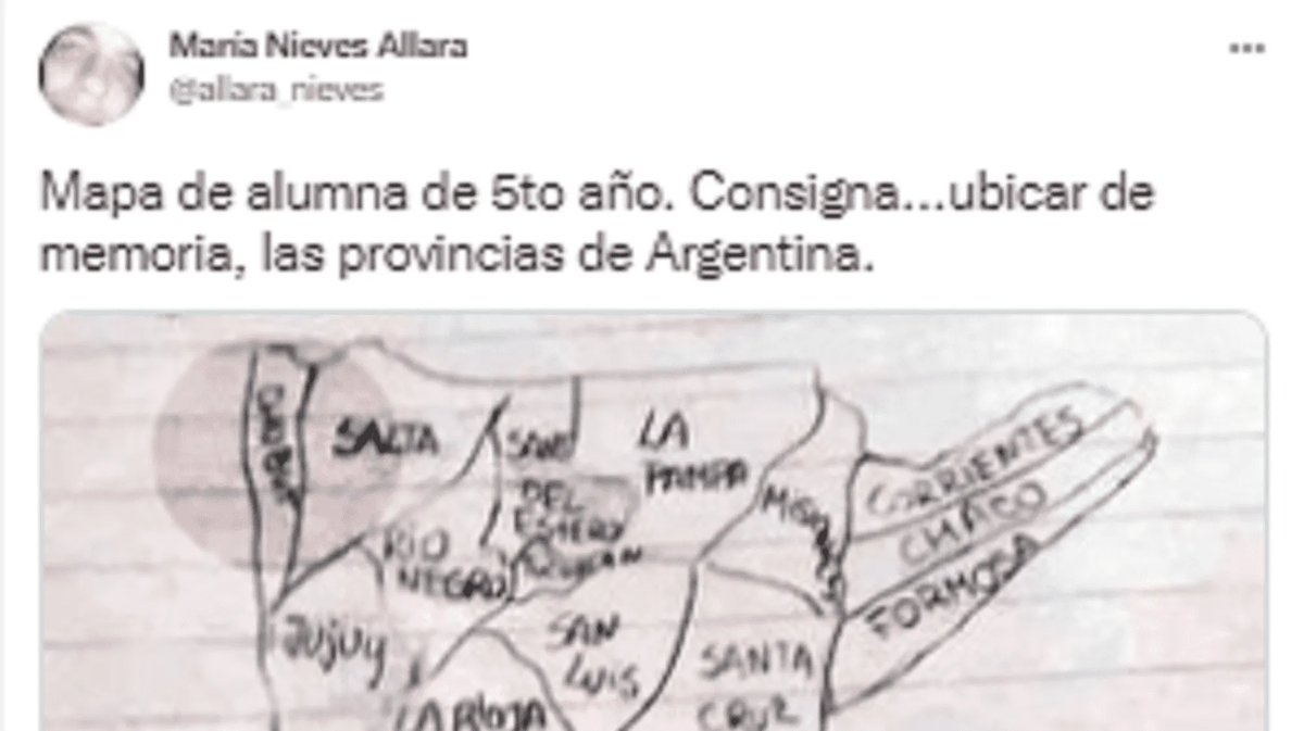 Le pidió a sus alumnos que ubiquen las provincias en un mapa y generó revuelo.