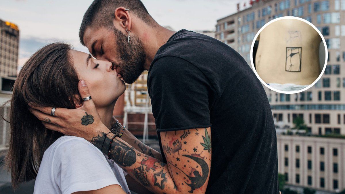 Se tatuó una parte del cuerpo de su novia para demostrarle su amor y se  convirtió en un furor de las redes