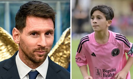 Lionel Messi y Thiago Messi. Lionel Messi y Thiago Messi.