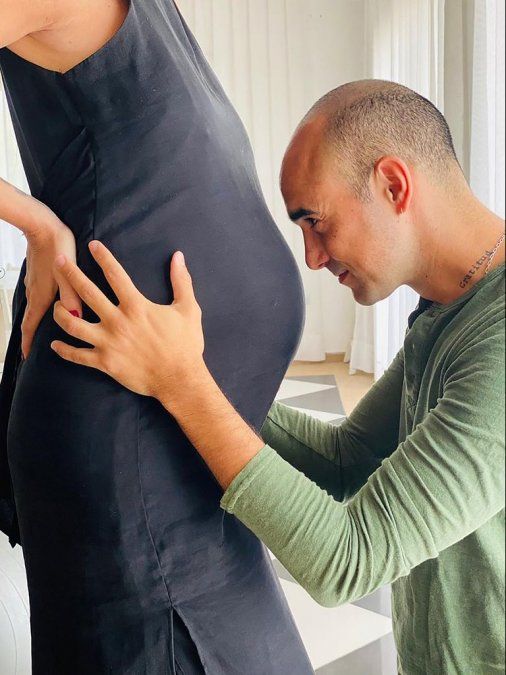 Una de las ultimas fotos de Mora Calabrese embarazada.