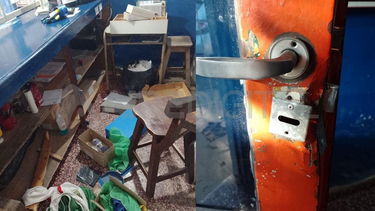 Barretearon la puerta, revolvieron todo y robaron, esta madrugada en la agencia ubicada en el barrio Cabal.