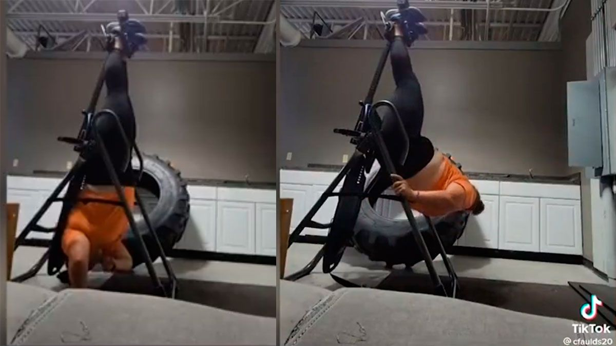 Video: quedó atrapada en una máquina del gimnasio y llamó al 911