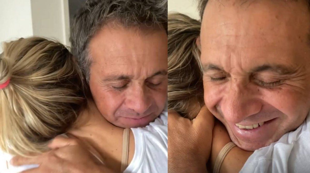 Lapegue y su hija se fundieron en un abrazo infinito.