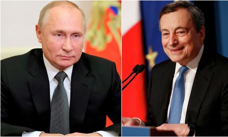 Putin le dice a Draghi que aún no se dan las condiciones para un alto el fuego en Ucrania. Putin le dice a Draghi que aún no se dan las condiciones para un alto el fuego en Ucrania.