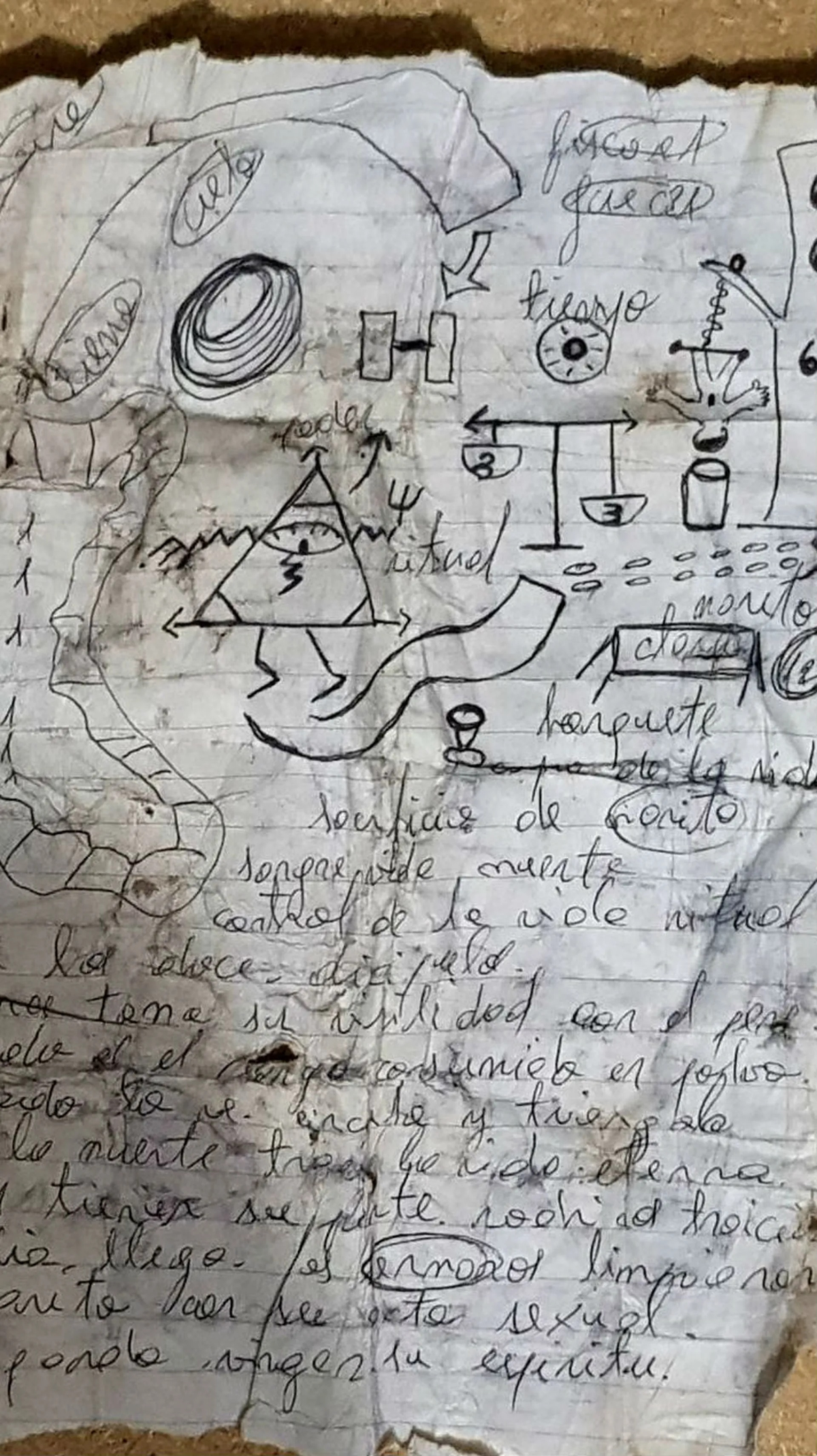 El manuscrito hallado en la casa del hombre que se llevó a Marito de la laguna