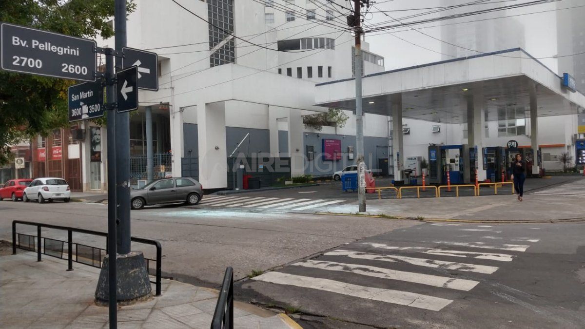 Bulevar y San Martín - el lugar donde se quemó el auto