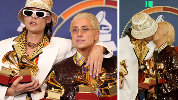 El video del beso furioso de CA7RIEL y Paco Amoroso en los Latin Grammy