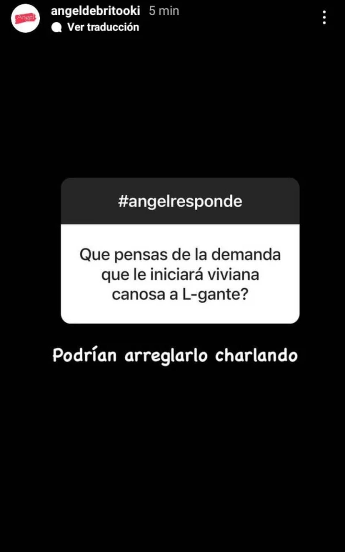 &Aacute;ngel de Brito se meti&oacute; en la pelea de Viviana Canosa y L-Gante.