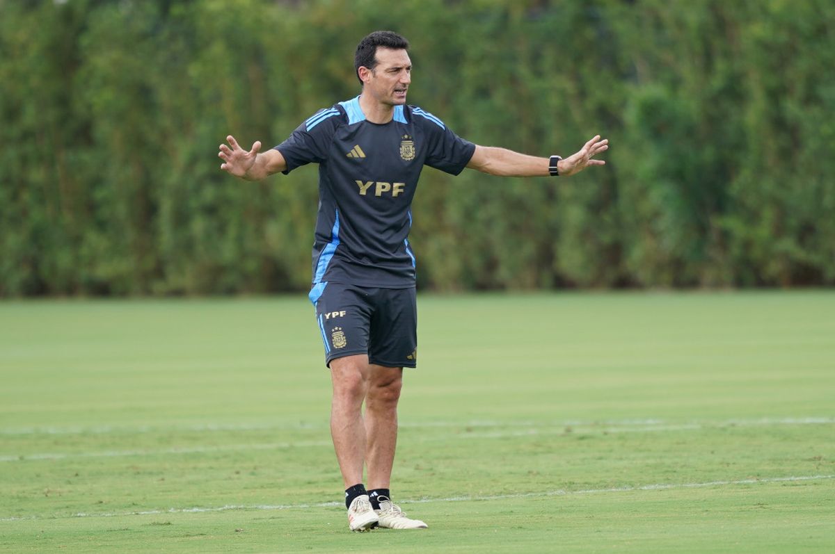 Lionel Scaloni en el entrenamiento de la Selección Argentina en Miami. Lionel Scaloni en el entrenamiento de la Selección Argentina en Miami.