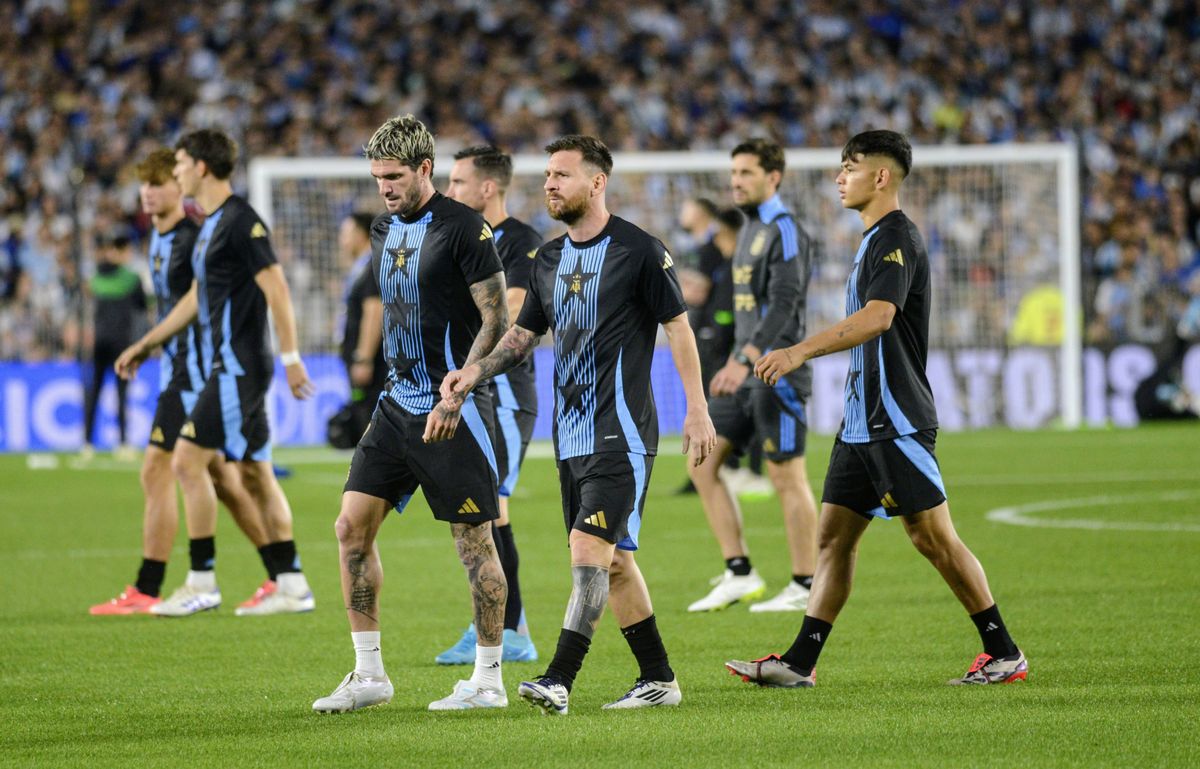 La entrada en calor de la Selección Argentina vs. Bolivia