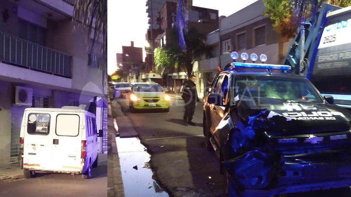 La Trafic embestida por el patrullero