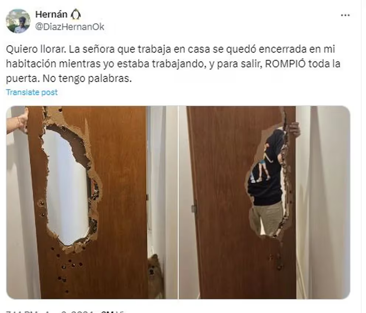 La reacción de la empleada doméstica de Hernán Diaz fue viral en X (Twitter). La reacción de la empleada doméstica de Hernán Diaz fue viral en X (Twitter).