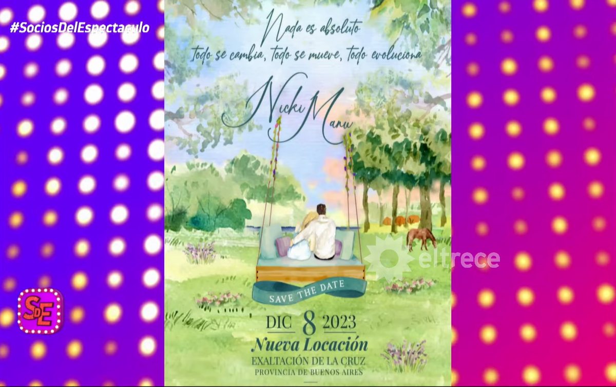 La rara frase que encabeza la invitación a la boda de Nicole Neumann y Manu Urcera. La rara frase que encabeza la invitación a la boda de Nicole Neumann y Manu Urcera.