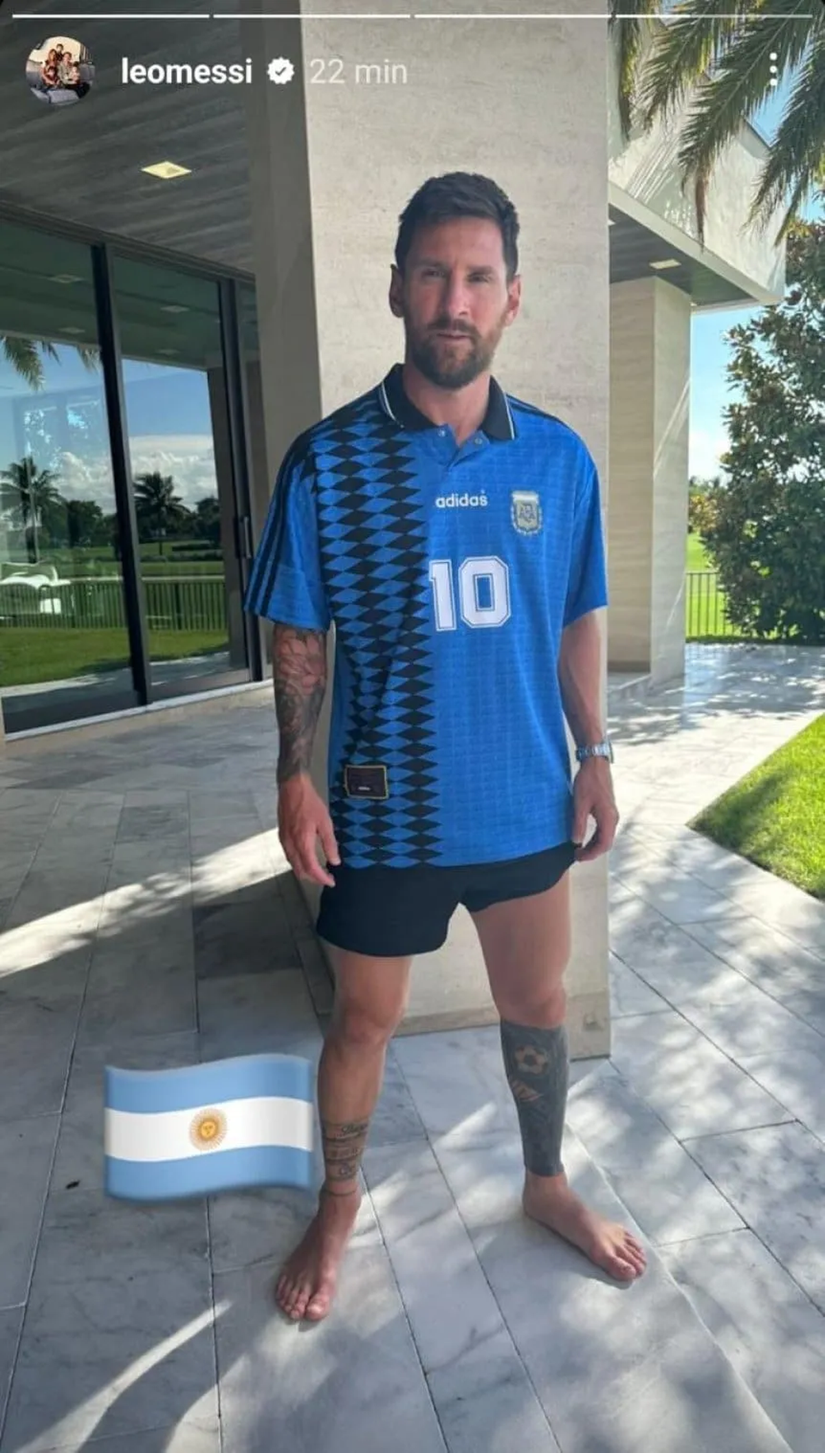 La foto de Lionel Messi en sus redes sociales. La foto de Lionel Messi en sus redes sociales.