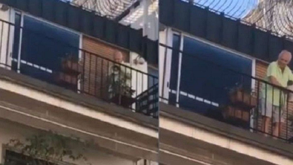 Video: sale con un megáfono al balcón y manda al frente a los que no cumplen la cuarentena