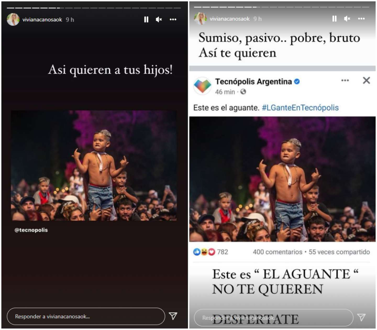 Viviana Canosa cuestionó a L-Gante y a sus fans.