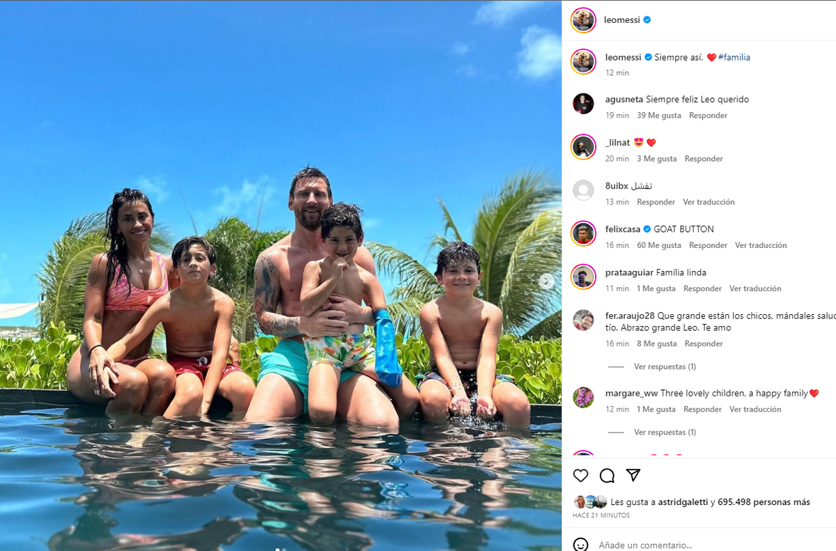 El mensaje de Lionel Messi en su cuenta de Instagram. El mensaje de Lionel Messi en su cuenta de Instagram.