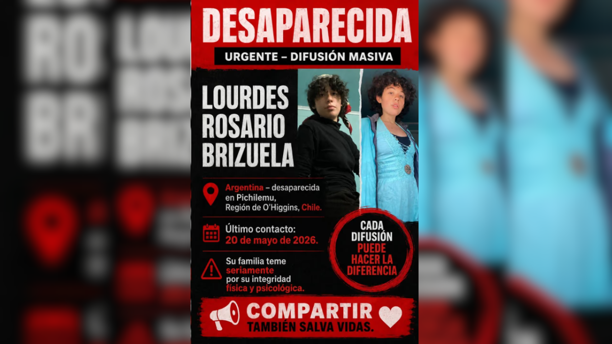Lourdes Rosario Brizuela es de Salta y fue vista por última vez el pasado 20 de mayo en Pichilemu.
