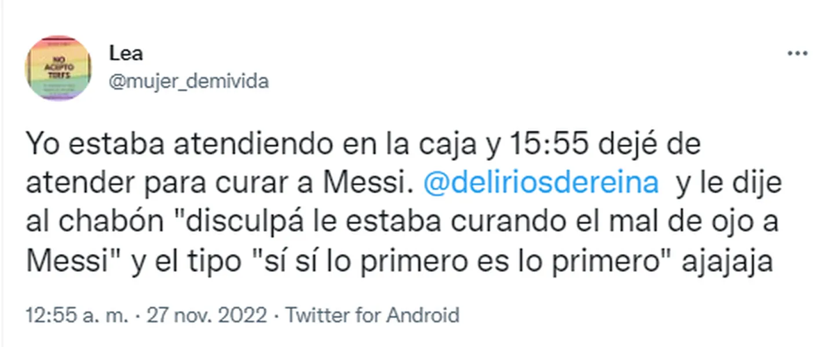 Leandra curó a Messi y comenzó a “bostezar bastante”.