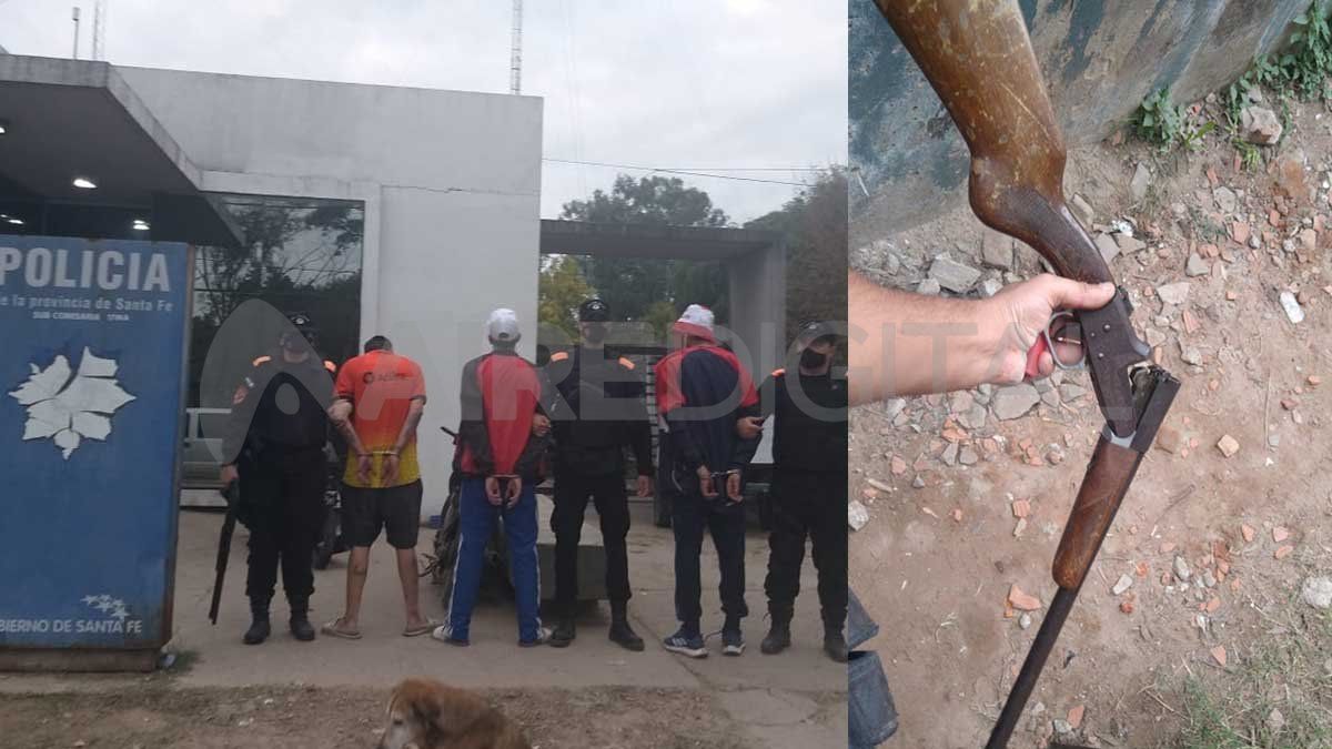 La Policía detuvo a dos hombres y un adolescente en el barrio Estanislao López. También secuestraron una escopeta.