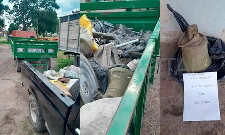 La campana era trasladada en un acoplado junto a otros elementos también robados. La campana era trasladada en un acoplado junto a otros elementos también robados.