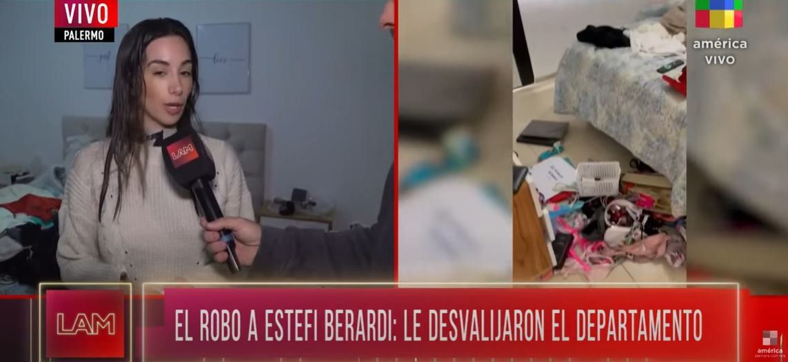 Estefi Berardi sufrió un robo en su casa.