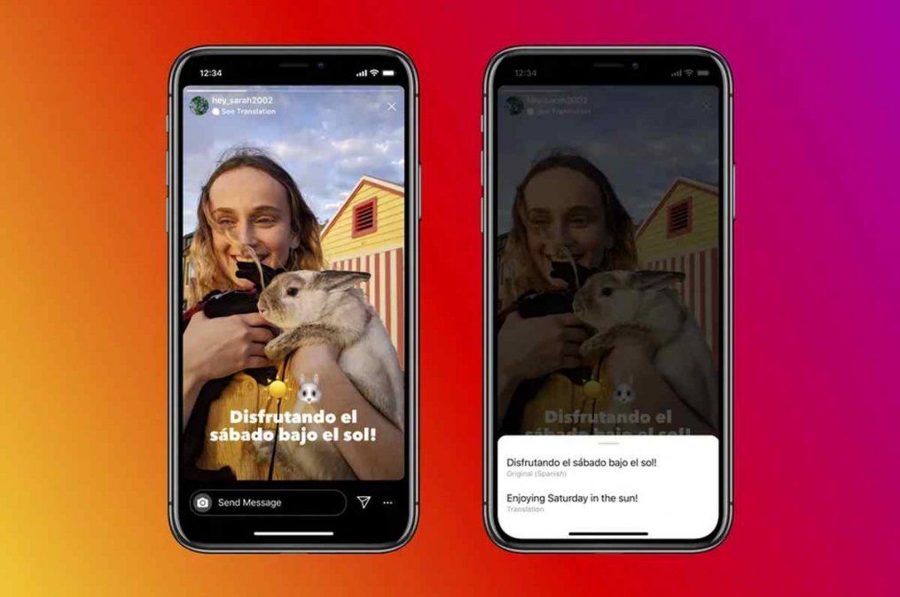 La traducción llegó a las historias de Instagram.