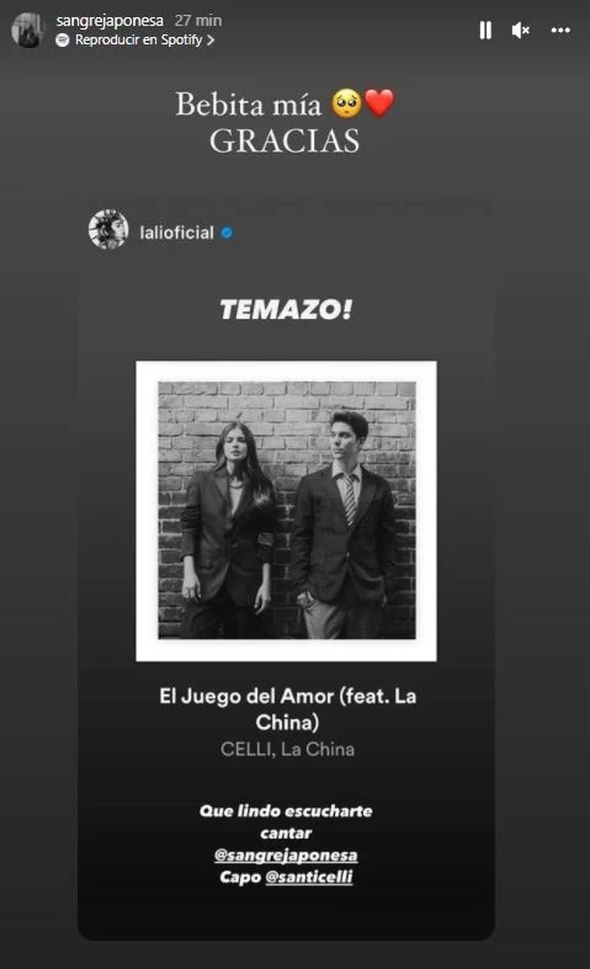 La China Suárez debutó como cantante, y Lali Espósito la felicitó.