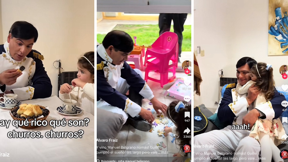 Una nena de tres años lloró porque no podía invitar a Manuel Belgrano a su casa y la respuesta de su papá emocionó a todos