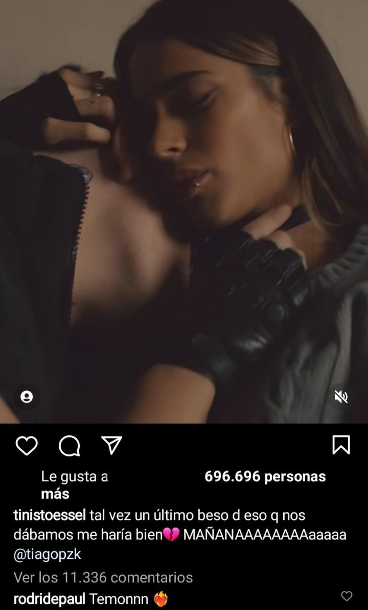 Rodrigo De Paul reaccionó al fogoso video de Tini Stoessel y Tiago PZK.