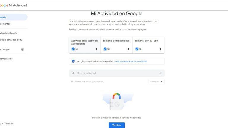 Mi actividad de Google.