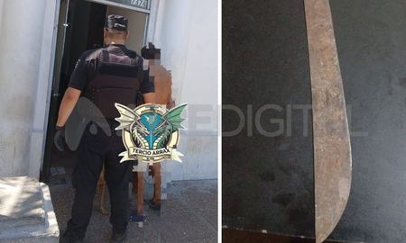 Lo detuvieron cuando estaba en el techo de su casa con un machete Lo detuvieron cuando estaba en el techo de su casa con un machete