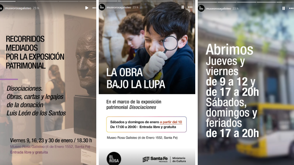 Actividades en El Museo Rosa Galisteo en enero 2026.