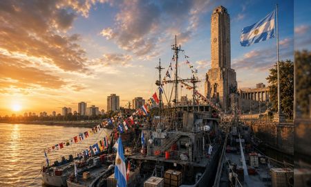 La Armada celebra 212 años con visitas gratuitas a sus buques frente al Monumento a la Bandera, en la ciudad de Rosario. La Armada celebra 212 años con visitas gratuitas a sus buques frente al Monumento a la Bandera, en la ciudad de Rosario.