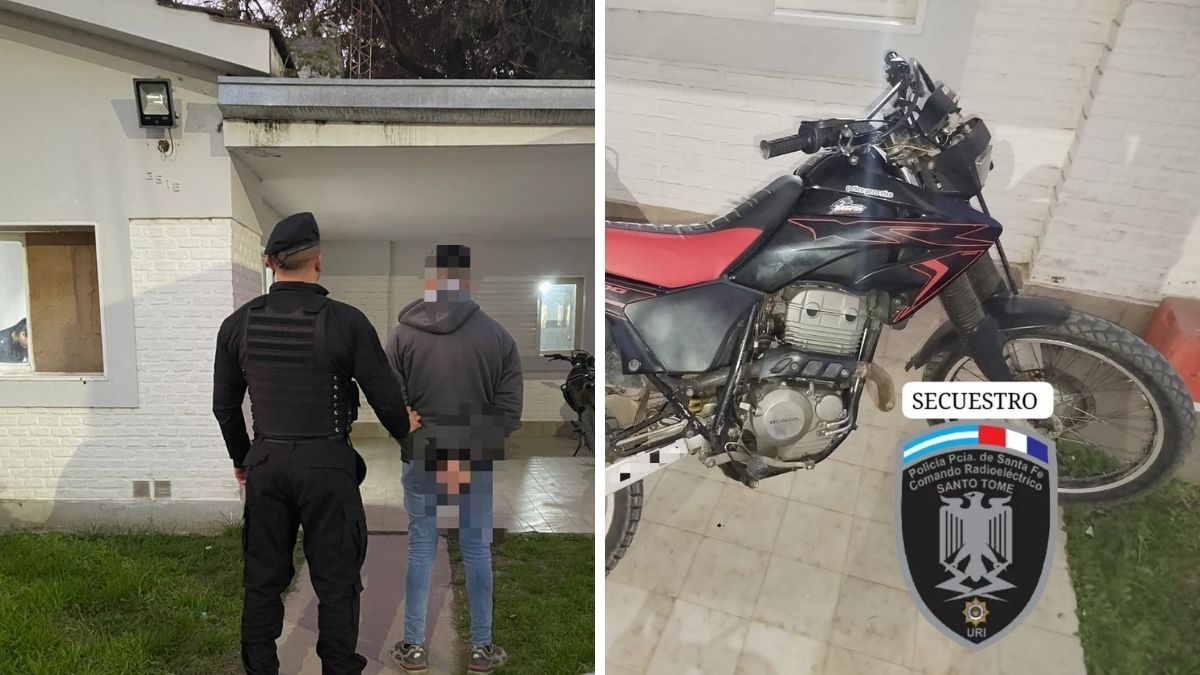 Un hombre detenido y una moto secuestrada en Santo Tomé