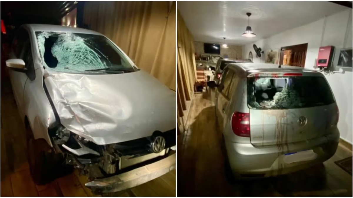 Dos cámaras de seguridad de la ciudad de Giruá, en el sur de Brasil, registraron el momento en el que un auto circulaba por la ruta mientras llevaba en el techo el cuerpo de Viviana Villalba, la joven misionera de 22 años que murió tras ser atropellada el domingo a la madrugada.