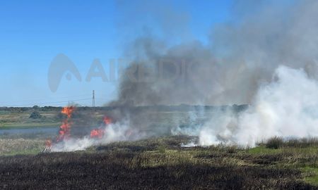 Un incendio de pastizales en la Ruta Nacional 168 fue rápidamente controlado. Un incendio de pastizales en la Ruta Nacional 168 fue rápidamente controlado.