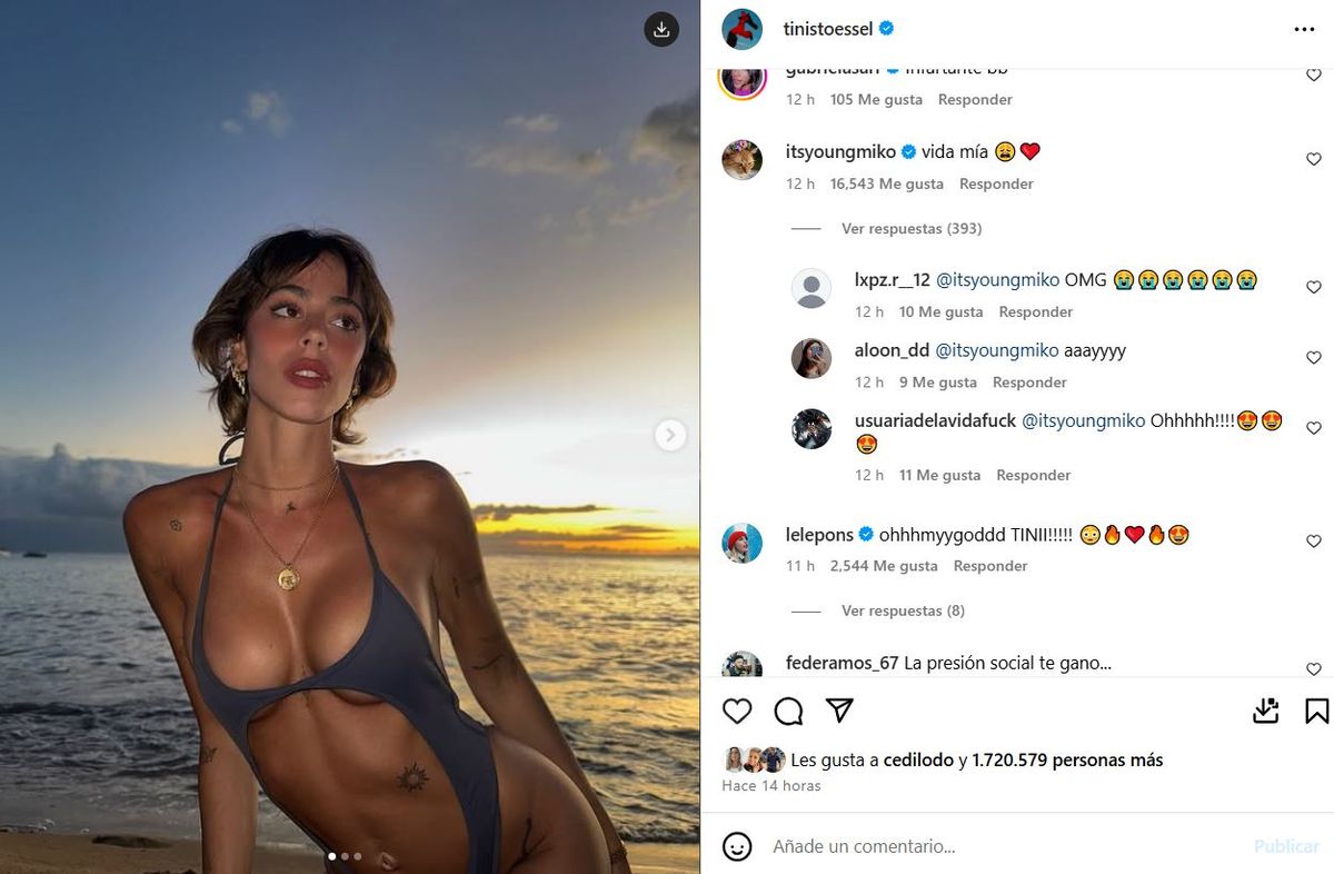 Young Miko, enamorada de Tini Stoessel y su nuevo escote. Young Miko, enamorada de Tini Stoessel y su nuevo escote.