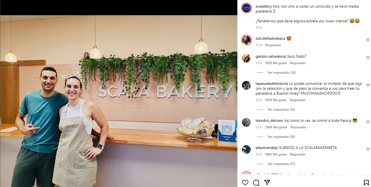 Lionel Scaloni en la panadería de su hermana. Lionel Scaloni en la panadería de su hermana.