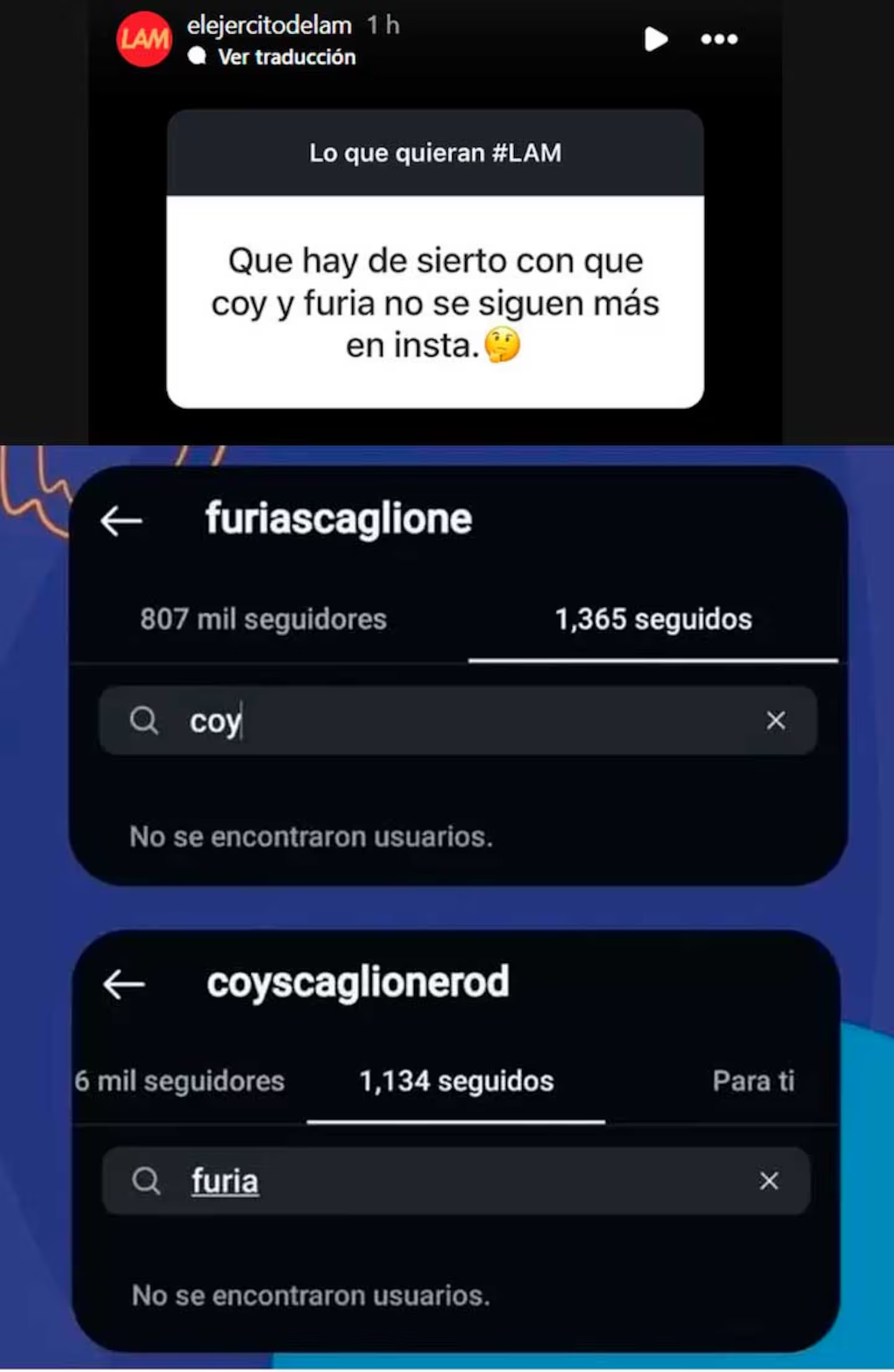 Coy y Furia ya no se sigue en redes sociales. Coy y Furia ya no se sigue en redes sociales.